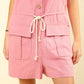 VERY J Half Button Drawstring Sleeveless Romper - Farnelli