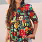 Adhara Flower Embroidered Trim Half Sleeve Blouse - Farnelli