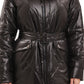 Genuine Fox Fur Trim Mid Length Coat