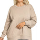 Zenana Full Size Fleece Hi-low Boyfriend Sweatshirts with Pockets Plus Size - Farnelli
