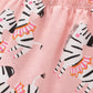 Children's Zebra Print Round Neck Top and Shorts Set - Farnelli