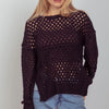 VERY J Openwork Slit Knit Cover Up - Black