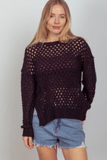 VERY J Openwork Slit Knit Cover Up - Farnelli