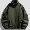 Men's Plus Size Zip Up Long Sleeve Jacket - Army Green