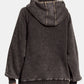 Zenana Acid Wash Fleece Kangaroo Hoodie - Farnelli