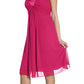 CLEARANCE - Juliet 732 Chiffon Dress Knee Length Rhinestones Straps Gown (Size S)