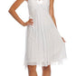 CLEARANCE - Juliet 732 Chiffon Dress Knee Length Rhinestones Straps Gown (Size L)