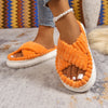 Crisscross Open Toe Platform Slippers - Orange
