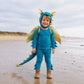 Jade Blue and Gold Dragon Costume