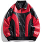 Men's Two-Tone Retro Style Faux Leather Jacket - Farnelli