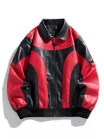 Men's Two-Tone Retro Style Faux Leather Jacket - Farnelli