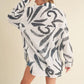 Aemi + Co High-Low Printed Button Up Long Sleeve Shirt - Farnelli