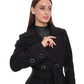 Zuri Cashmere Blend Overcoat in Black