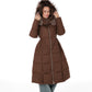 Genuine Silver Fox Fur Trim Down Coat