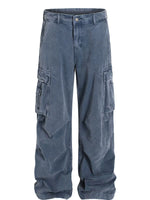 Men's Wide-Leg Cargo Jeans with Side Pockets - Farnelli