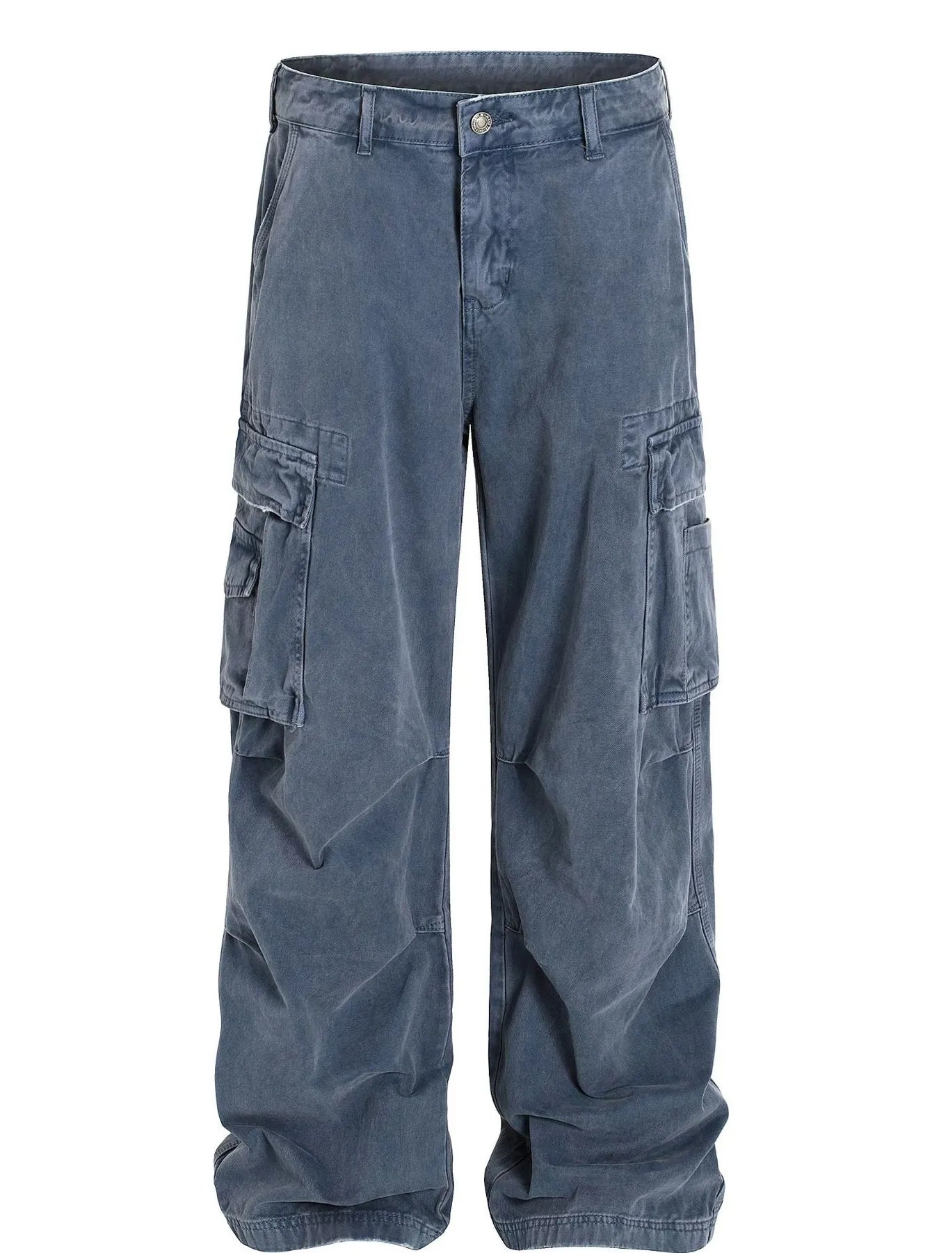 Men's Wide-Leg Cargo Jeans with Side Pockets - Farnelli