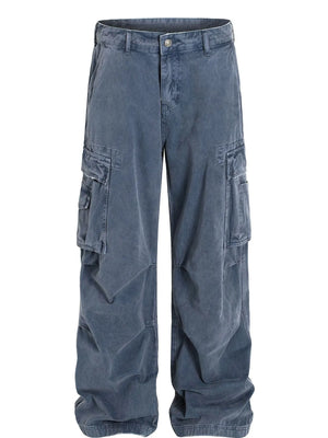 Men's Wide-Leg Cargo Jeans with Side Pockets - Farnelli