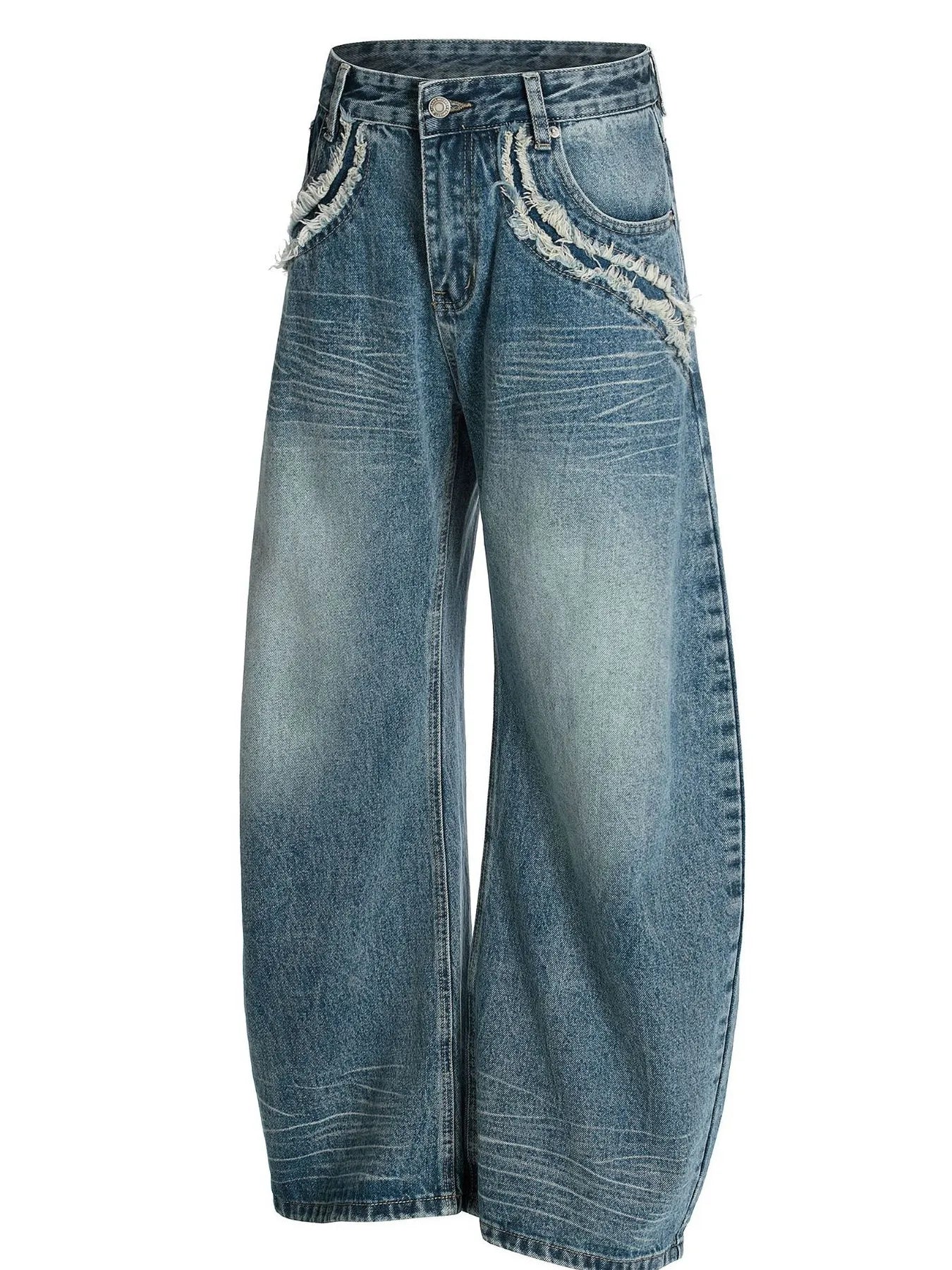 Men's Wide-Leg Vintage Wash Jeans - Farnelli