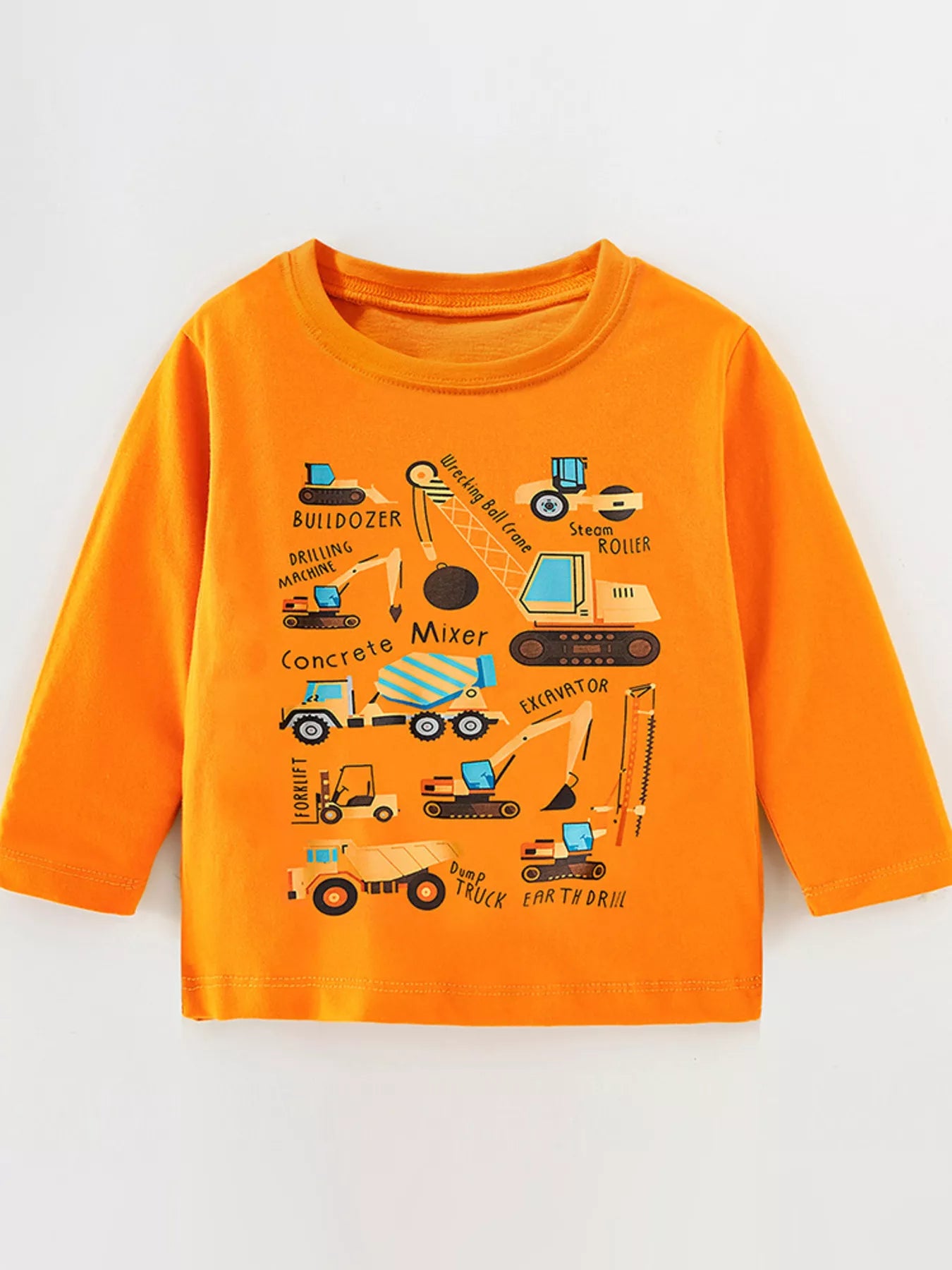 Children's Construction Vehicle Long Sleeve T-Shirt - Farnelli