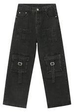 Mid Rise Men's Jeans with Cargo Pockets - Farnelli