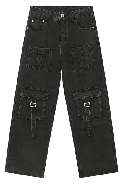 Mid Rise Men's Jeans with Cargo Pockets - Farnelli
