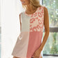 BiBi French Terry Color Block Leopard Sleeveless Top - Farnelli