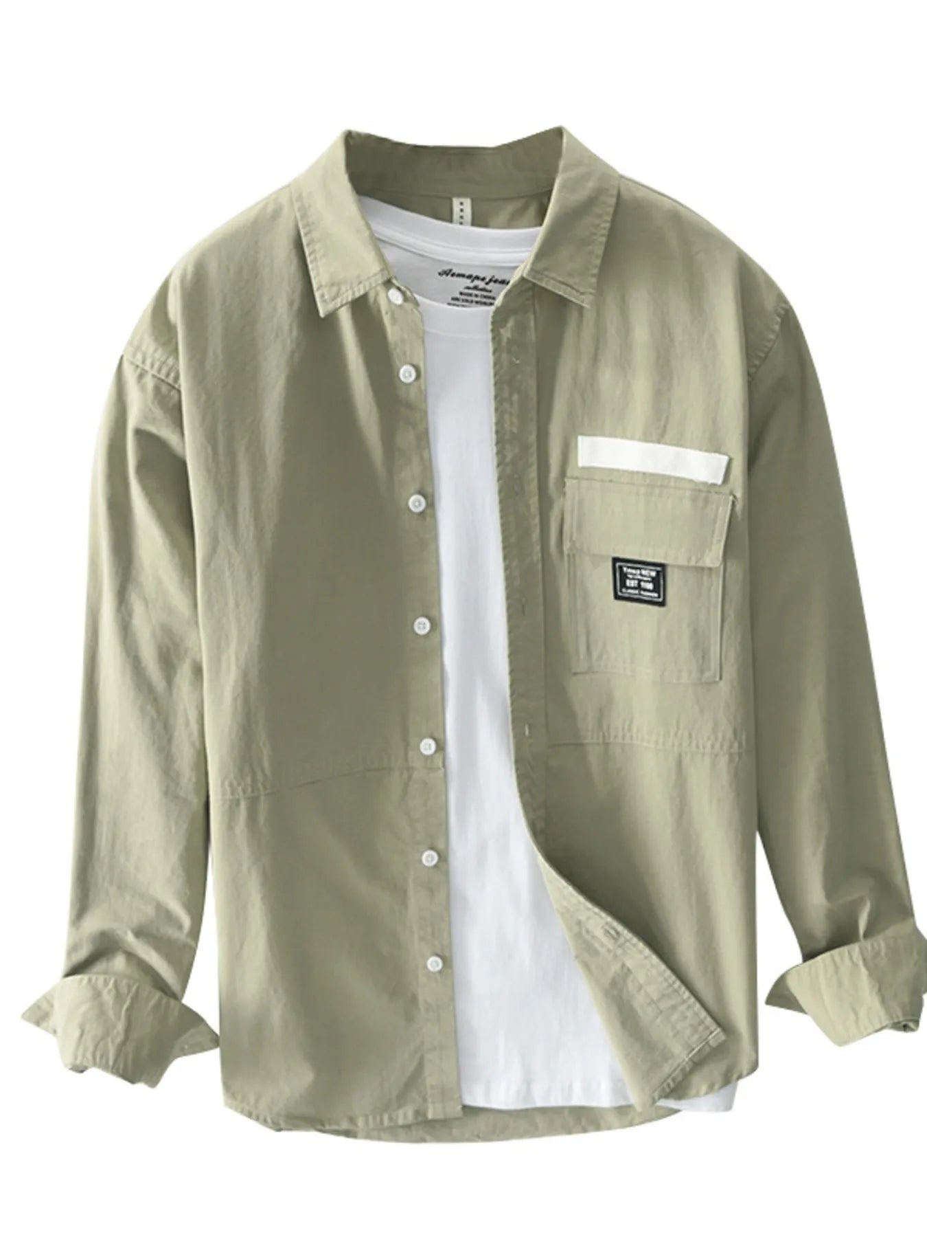 Men's Plus Size Button Up Long Sleeve Shirt - Farnelli