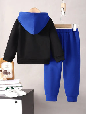 Children's Cartoon Graphic Hoodie and Pants Set - Farnelli