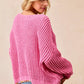 BiBi V-Neck Sweater with Colorful Trim - Farnelli
