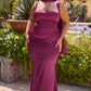 Ladivine 7437 Satin Two Piece Fitted Gown