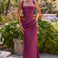 Ladivine 7437 Satin Two Piece Fitted Gown