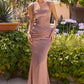 Ladivine 7437 Satin Two Piece Fitted Gown