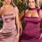 Ladivine 7437 Satin Two Piece Fitted Gown