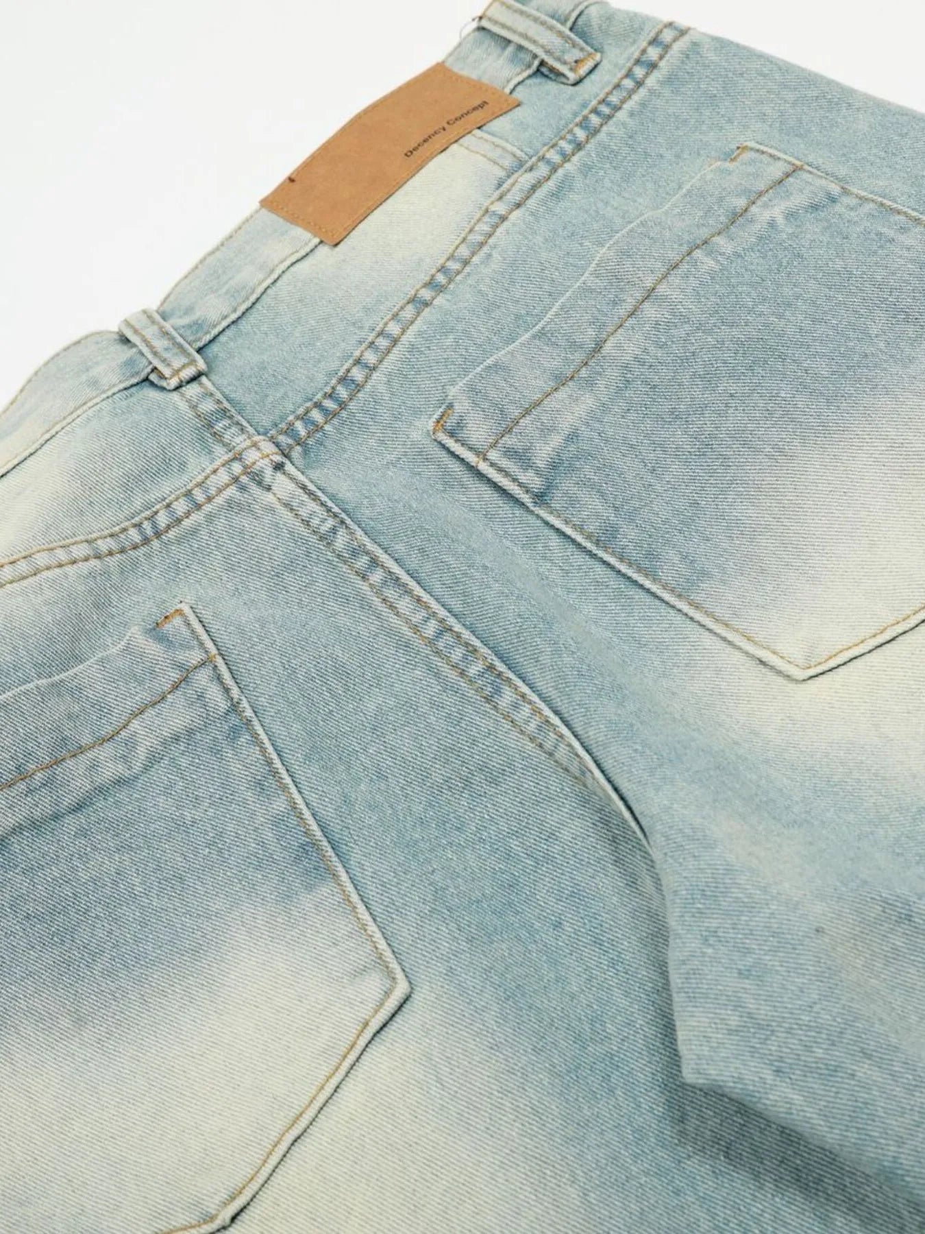 Men's Washed Wide Leg Jeans - Farnelli