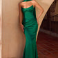 Ladivine 7438 Strapless Long Fitted Satin Two Piece Gown