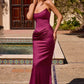 Ladivine 7438 Strapless Long Fitted Satin Two Piece Gown