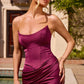 Ladivine 7438 Strapless Long Fitted Satin Two Piece Gown