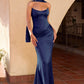 Ladivine 7438 Strapless Long Fitted Satin Two Piece Gown