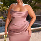 Ladivine 7439 Luxe Satin Strapless Two Piece Fitted Gown