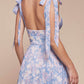 Ladivine 7442 Dress Tie Strap A-Line Floral Printed Skirt