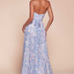 Ladivine 7443 Dress Strapless A-Line Floral Satin Dress