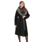Genuine Silver Fox Cashmere Blend Coat