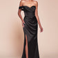 Ladivine 7448 Dress Long One Shoulder Satin Corset Gown
