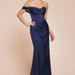 Ladivine 7448 Dress Long One Shoulder Satin Corset Gown