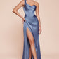 Ladivine 7448 Dress Long One Shoulder Satin Corset Gown