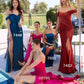 Ladivine 7448 Dress Long One Shoulder Satin Corset Gown
