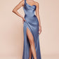 One Shoulder Satin Corset Gown 2 - Farnelli