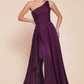 Ladivine 7450 Dress One Shoulder Satin A-Line Gown