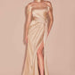 Ladivine 7452 Dress Off the Shoulder Lace Up Corset Satin Gown