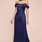 Ladivine 7452 Dress Off the Shoulder Lace Up Corset Satin Gown